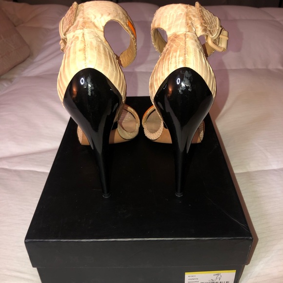 L.A.M.B. Jazmyn Ankle-Strap Sandal — Worn once inside, extra heel enforcements. - Picture 3 of 3